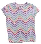 Světlerůžovo-barevné vzorované žebrované tričko Next