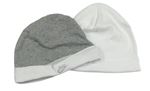 2x bavlněná čepice - šedá melírovaná s logem Nike + bílá