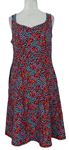 Dámské tmavomodro-červené kytičkované bavlněné šaty Dorothy Perkins 