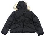 Černá šusťáková zimní bunda s kapucí a kožešinou z n. Very