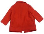 Červený vlněný podšitý kabát zn. Zara