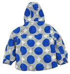 Šedo-modrá puntíkatá šusťáková zimní bunda s kapucí zn. Mini Boden