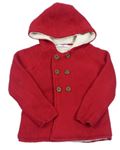 Červený propínací zateplený svetr s kapucí M&S