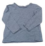 Modré pruhované triko s límečkem H&M