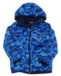 Modro-tmavomodrá vzorovaná softshellová bunda s kapucí Crivit