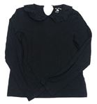 Černé triko s límečkem z madeiry F&F