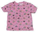 Růžové květované tričko s Minnie Primark