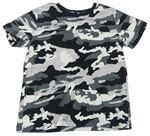 Šedo-černé army pyžamové tričko Next