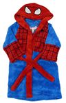 Modro-červený chlupatý župan se Spider-manem a kapucí Mothercare