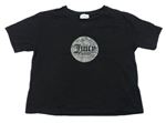 Černé crop tričko s logem Juicy Couture 