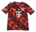 Vínovo-červené vzorované fotbalové funkční tričko - FC Bayern Mnichov Adidas