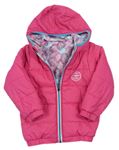 Růžová šusťáková zimní funkční bunda s kapucí Decathlon