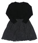 Černé lehké šaty s třpytivou sukní Yigga