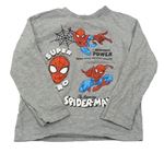 Šedé melírované triko se Spidermanem