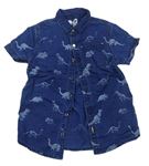 Tmavomodrá košile riflového vzhledu s dinosaury F&F