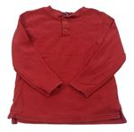 Červené žebrované triko s knoflíky George