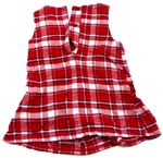 Červeno-bílé kostkované šaty s mašličkou a třpytkami zn. M&Co.