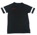 Černo-bílé funkční sportovní tričko s logem Nike
