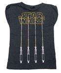 Antracitové melírované tričko se světelnými meči - Star Wars