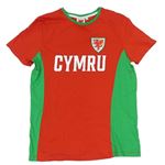 Červeno-zelené tričko s erbem - Wales