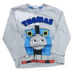 Šedé melírované triko s Thomasem