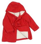 Červený fleecový zateplený kabát s kapucí George