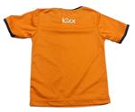 Oranžovo-černé funkční sportovní tričko s logem zn. Kixx