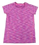 Tmavorůžovo/fialovo-bílé melírované sportovní tričko