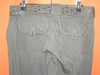 Dámské hnědé plátěné kalhoty s páskem
