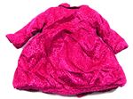 Růžový šusťákový vzorovaný kabát s kytkou 