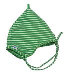 Zeleno-smetanová pruhovaná bavlněná čepice