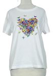 Dámské bílé tričko s motýlky 