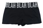 Černé nohavičkové kalhotky s nápisem 