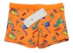 Neonově oranžové nohavičkové plavky s dinosaury F&F