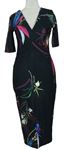 Dámské černé květované pouzdrové šaty Next 
