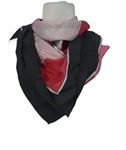 Dámský černo-růžový vzorovaný šátek 