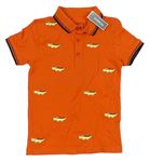 Oranžové polo tričko s krokodýly Bluezoo