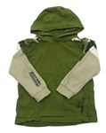 Khaki-army-béžové triko s kapucí Next