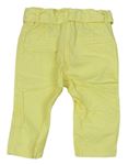 Žluté chino plátěné rolovací kalhoty s páskem zn. C&A