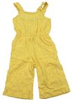 Žlutý vzorovaný culottes kalhotový overal Primark 