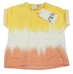 Žluto-smetanovo-broskvové tričko Zara