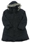 Černý šusťákový zimní kabát s kapucí Debenhams