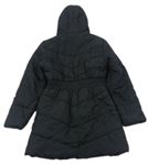 Černý šusťákový zimní kabát s kapucí zn. Debenhams