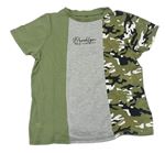 Khaki-šedé tričko s army vzorem a nápisy George