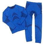 2Set - Cobaltově modré funkční sportovní thermo spodní triko + kalhoty 