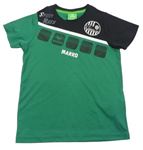 Zeleno-černé sportovní tričko s nápisy erima