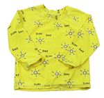 Žluté vzorované UV triko s nápisy 