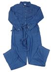 Modrý kalhotový overal riflového vzhledu s páskem F&F