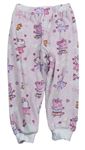 Světlerůžové plyšové pyžamové kalhoty Prasátko Peppa George