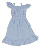 Modro-bílé pruhované krepové šaty H&M